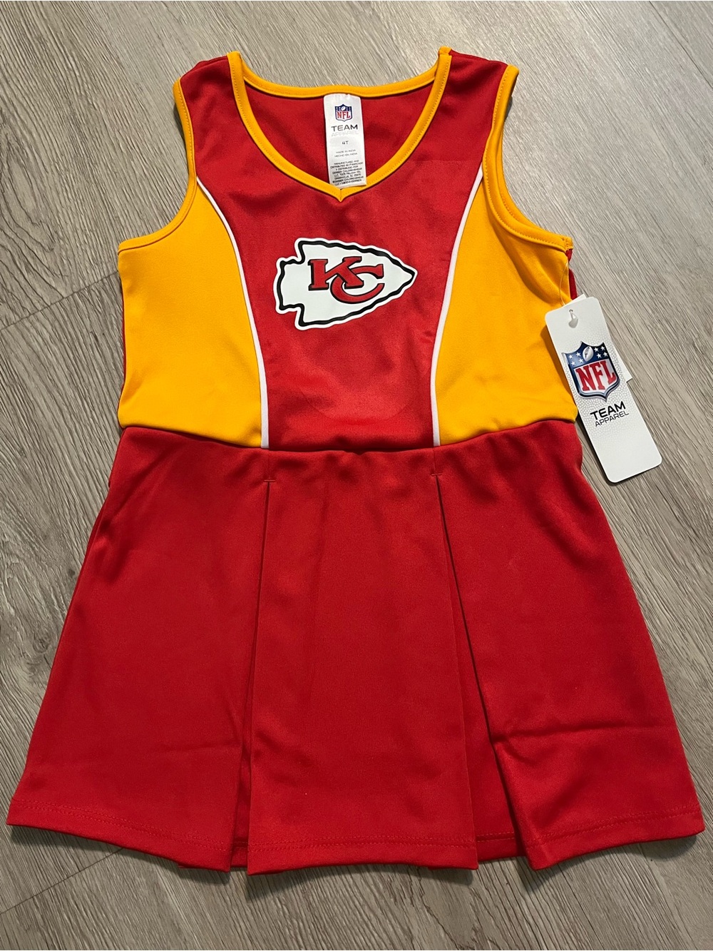 NFL Red and Gold Sleeveless Cheer Tank with Team Patch